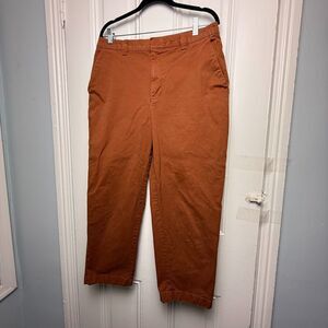Gap Pants Womens 12 Brown Straight Up Khaki Preppy Stretch Cropped Cotton Twill